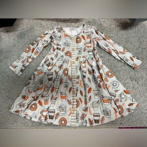 Girls size 6T online boutique, milk, silk pumpkin spice dress